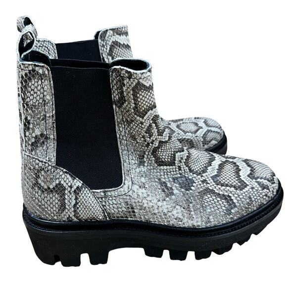 Allsaints NWOB Billie Snake Print Leather Chelsea Platform Boots Size 39 (US 9) - Picture 2 of 7